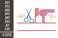 Hairdresser Split Monogram | Embroidery Design Product Image 1