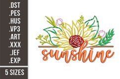 Sunshine | Sunflower Embroidery Product Image 1