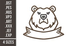 Bear Head | Animal Monogram Embroidery Product Image 1