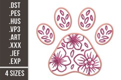 Floral Paw | Pets Embroidery Design Product Image 1