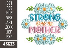 Strong As A Mother | Mom Life Embroidery Product Image 1