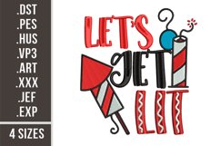 Let's Get Lit | Christmas Machine Embroidery Design Product Image 1