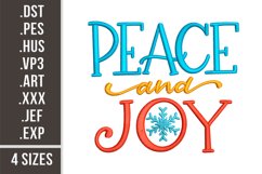 Peace and Joy | Christmas Embroidery Design Product Image 1