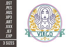 Virgo Zodiac Sign | Astrology Embroidery Product Image 1