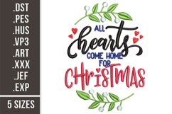 All heart come home for Christmas | Embroidery Design Product Image 1