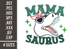 Mama Saurus | Dinosaur Mom Embroidery Product Image 1