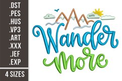 Wander More | Embroidery Design Product Image 1