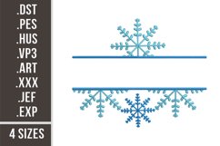 Split Snowflake Monogram | Winter Embroidery Product Image 1