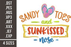 Sandy Toes and Sunkissed Nose | Embroidery Design Product Image 1