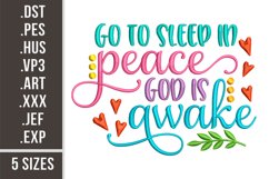 Go To Sleep In Peace God Is Awake | Embroidery Design Product Image 1