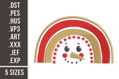 Snowman Rainbow | Winter Embroidery Design Product Image 1