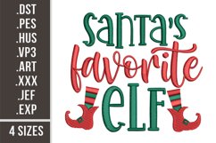 Santa's Favorite Elf | Christmas Embroidery Design Product Image 1