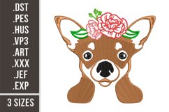 Floral Chihuahua | Embroidery Design Product Image 1