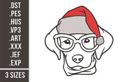 Dog with Santa Hat and Glasses | Christmas Animal Design Product Image 1