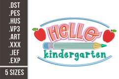 Hello Kindergarten | Embroidery Design Product Image 1