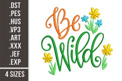 Be Wild 4 sizes | Embroidery Pattern Product Image 1