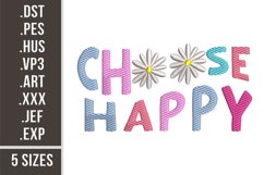 Choose Happy | Flowers Embroidery Product Image 1