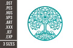 Tree of Life in a Cirlce | Embroidery Design Product Image 1