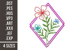 Wild Flower Geometry | Floral Embroidery Product Image 1