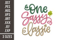 One Sassy Lassie | St. Patrick's Day Embroidery Product Image 1