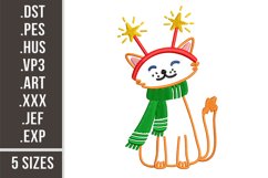 Christmas Cat | Machine Embroidery Design Product Image 1