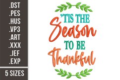 'Tis The Season To Be Thankful | Embroidery Design Product Image 1