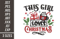 This Girl Loves Christmas | Embroidery Design Product Image 1