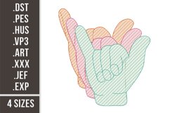 Rock-n-Roll | Hands Sign Embroidery Design Product Image 1