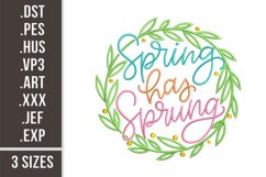Spring Has Sprung | Floral Wreath Embroidery Product Image 1
