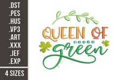 Queen Of Green | St. Patrick's Day Embroidery Design Product Image 1