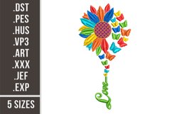LGBT Sunflower Love | Embroidery Design Product Image 1