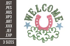 Welcome with Horseshoe | St. Patrick's Day Embroidery Product Image 1
