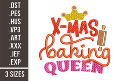 X-mas Baking Queen| Embroidery Design Product Image 1
