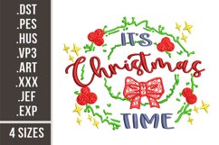 It's Christmas Time| Xmas Machine Embroidery Design Product Image 1
