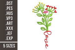 Love Floral Bundle | Flowers Embroidery Product Image 1