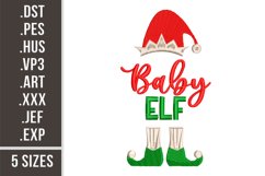 Baby Elf | Christmas Machine Embroidery Design Product Image 1