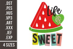Life Is Sweet | Embroidery Design Product Image 1