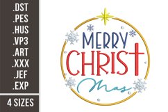 Merry Christmas | Christmas Round Embroidery Product Image 1