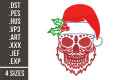 Skull Santa Claus | Christmas Embroidery Design Product Image 1