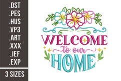 Welcome To Our Home | Floral Embroidery Product Image 1