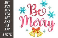 Be Merry | Christmas Embroidery Design Product Image 1
