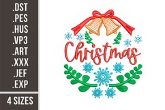 Christmas Bells with Snowflakes | Embroidery Design Product Image 1
