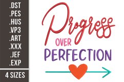 Progress Over Perfection | Embroidery Design Product Image 1