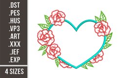 Floral Heart Frame | Embroidery Design Product Image 1