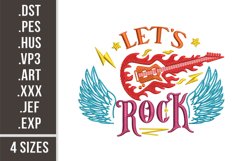 Let's Rock | Guitar Embroidery Product Image 1