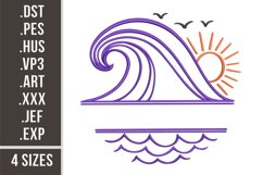 Sea Split Scene | Monogram Embroidery Design Product Image 1