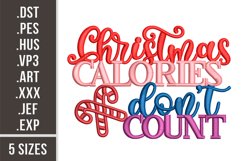 Christmas Calories Don't Count | Embroidery Design Product Image 1