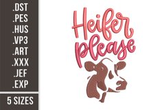 Heifer Please | Cow Machine Embroidery Design Product Image 1