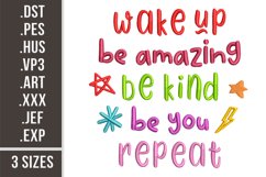Be Amazing, Be kind, Be You | Embroidery Design Product Image 1