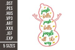 Jingle Bells Snowman | Embroidery Design Product Image 1